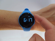 Load image into Gallery viewer, Blue Pjama Vibrating digital watch on a wrist
