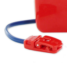 Load image into Gallery viewer, Red and blue plastic bed wetting alarm sensor clip with a white background