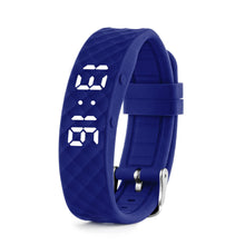 Load image into Gallery viewer, Blue sillicone watch with digital display