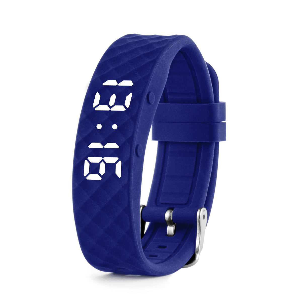 Blue sillicone watch with digital display