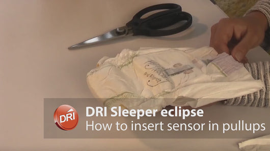 video how to use the dri sleeper eclipse bedwetting alarm, how to insert sensor in pullups